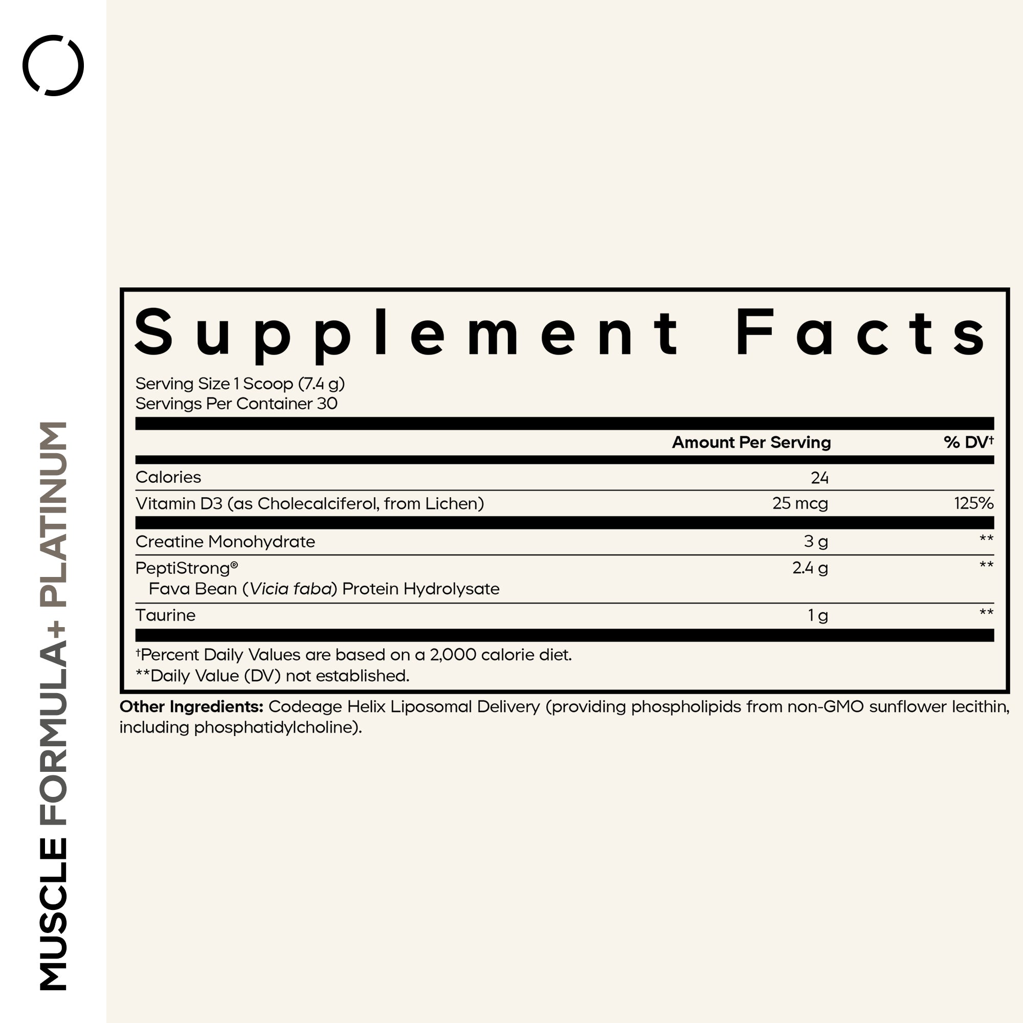 Codeage Muscle Formula+ Platinum Supplement Facts