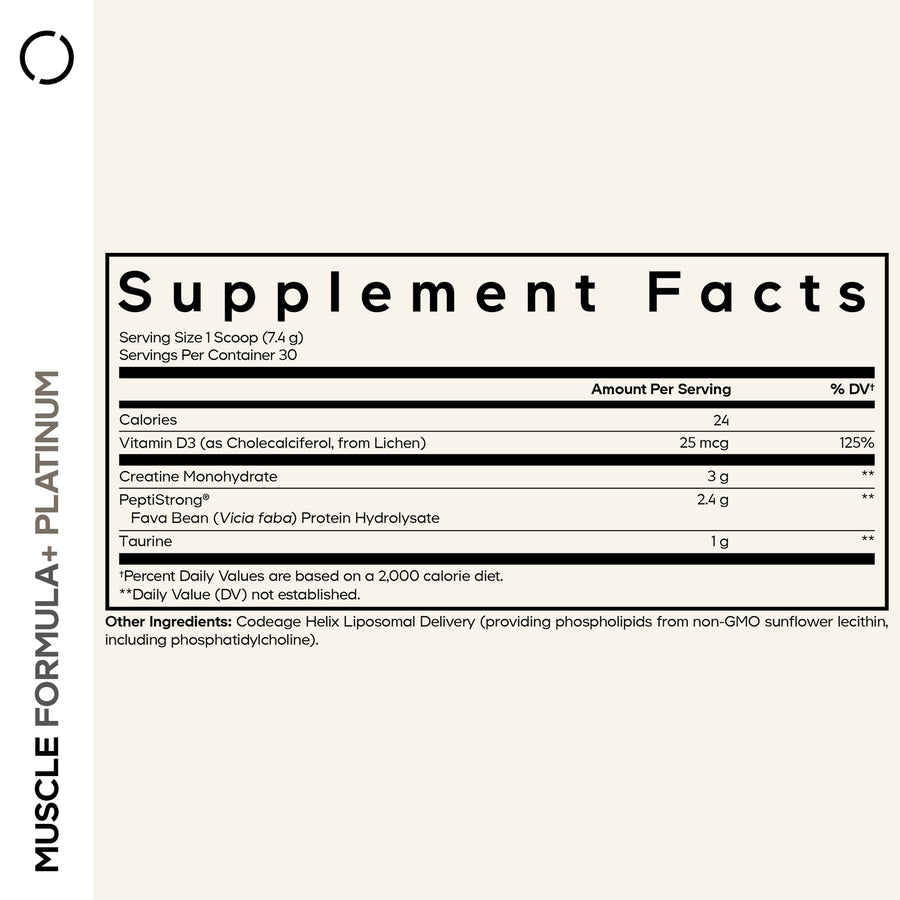 Codeage Muscle Formula+ Platinum Supplement Facts
