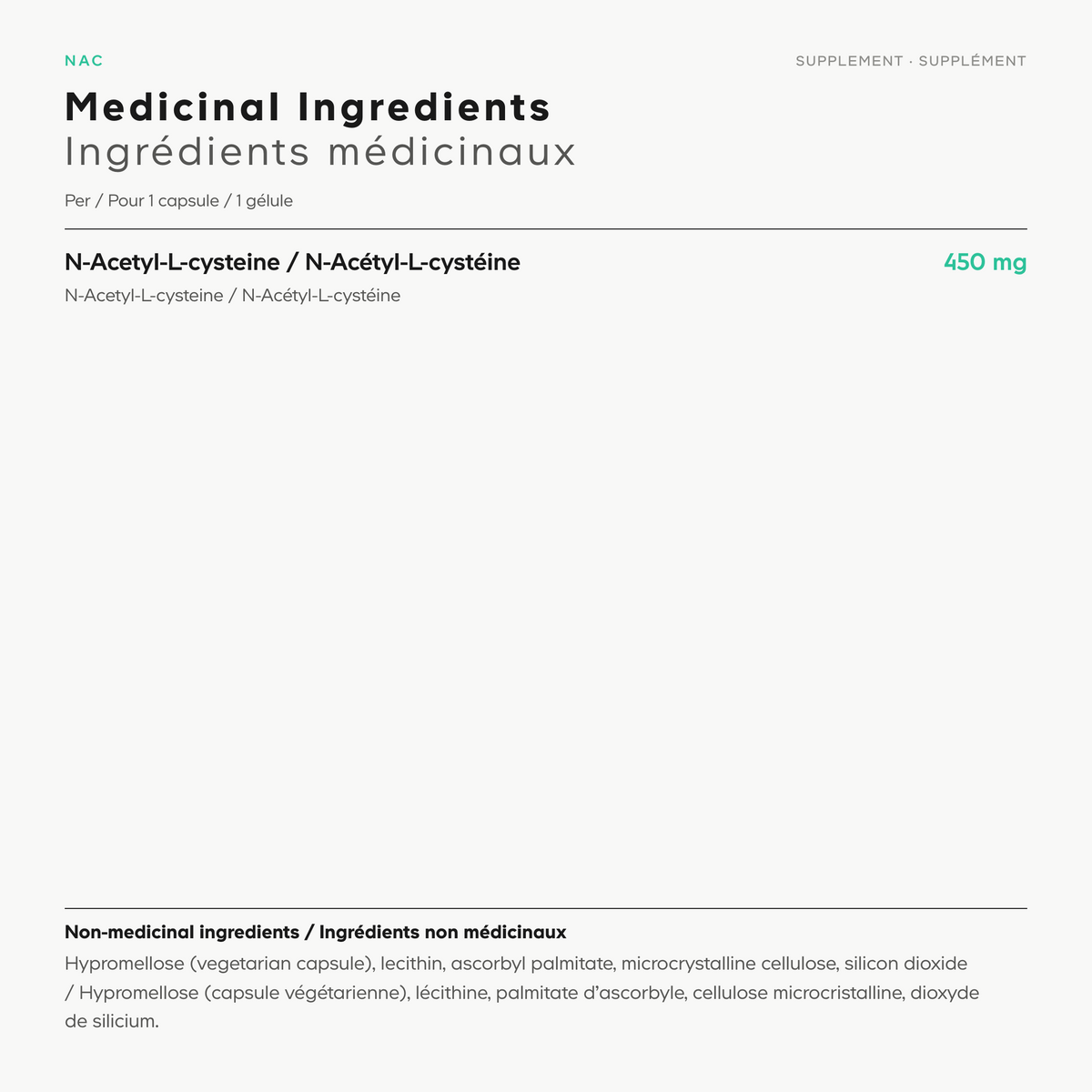Codeage NAC N-Acetyl L-Cysteine supplement facts
