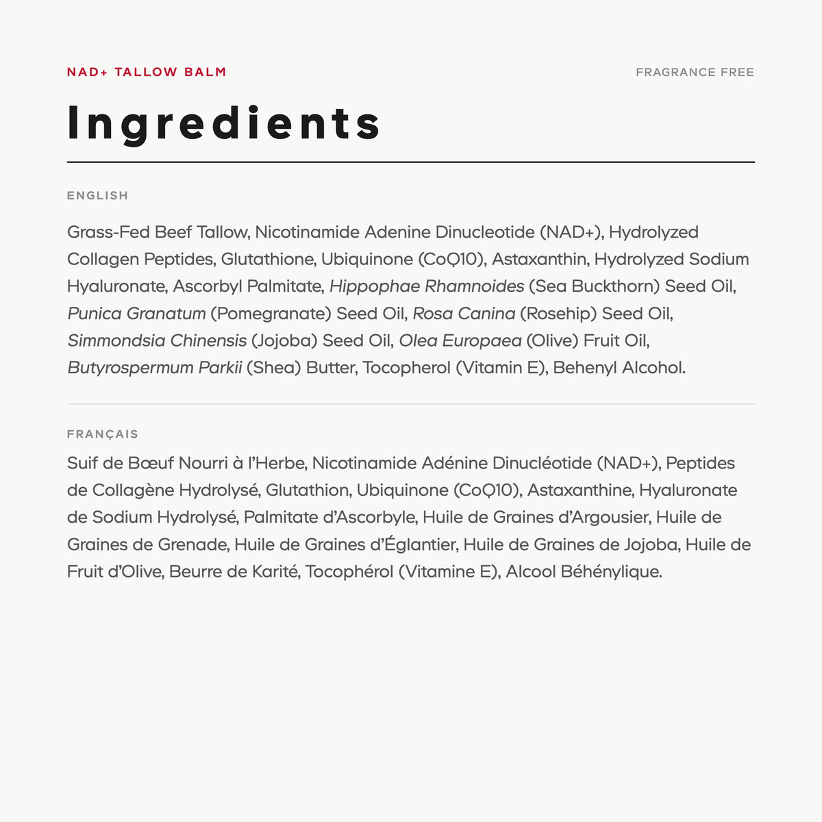 Maison Rouge - NAD+ Tallow Balm / Unscented