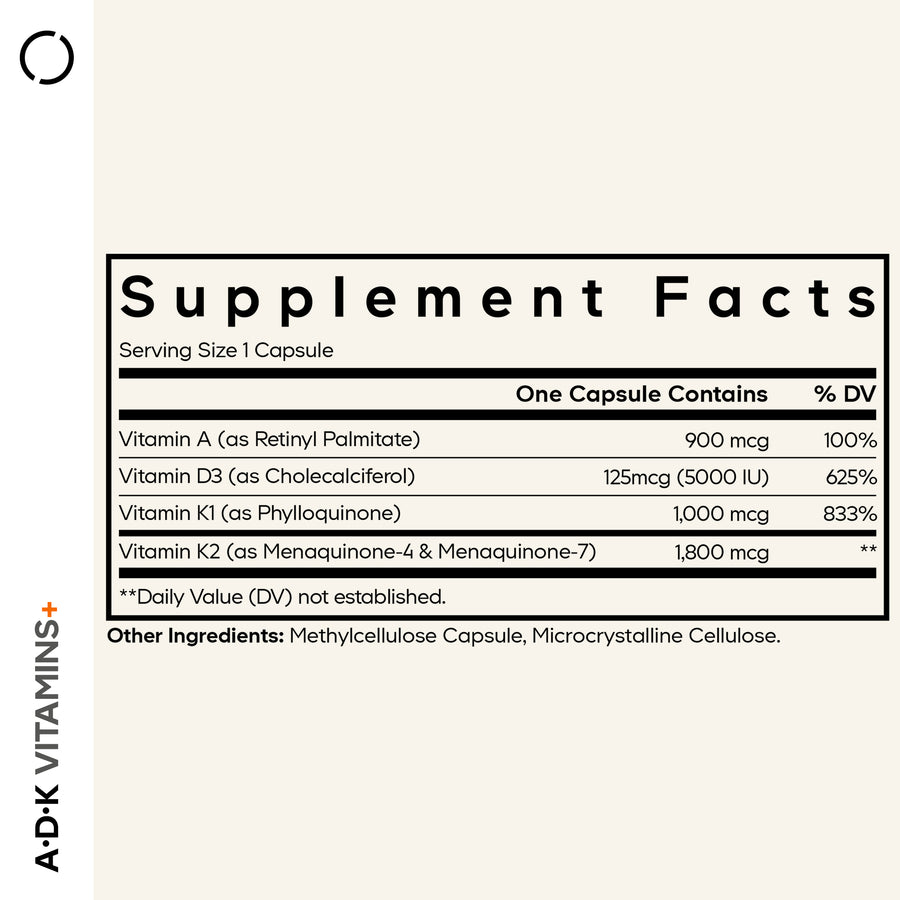 Codeage ADK Supplement Facts