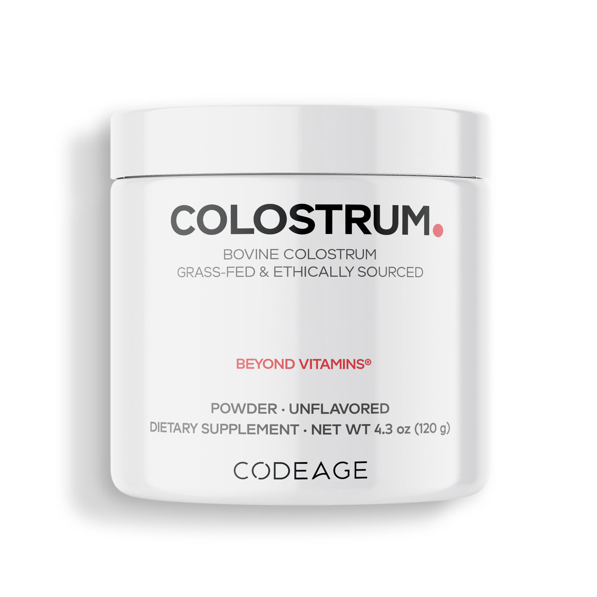 Collostrium Grass-Fed Bovine Colostrum Powder Supplement First Prized Milk | Codeage