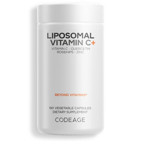 Codeage Liposomal Vitamin C 1500mg supplement citrus bioflavonoids rosehips grapefruits quercetin