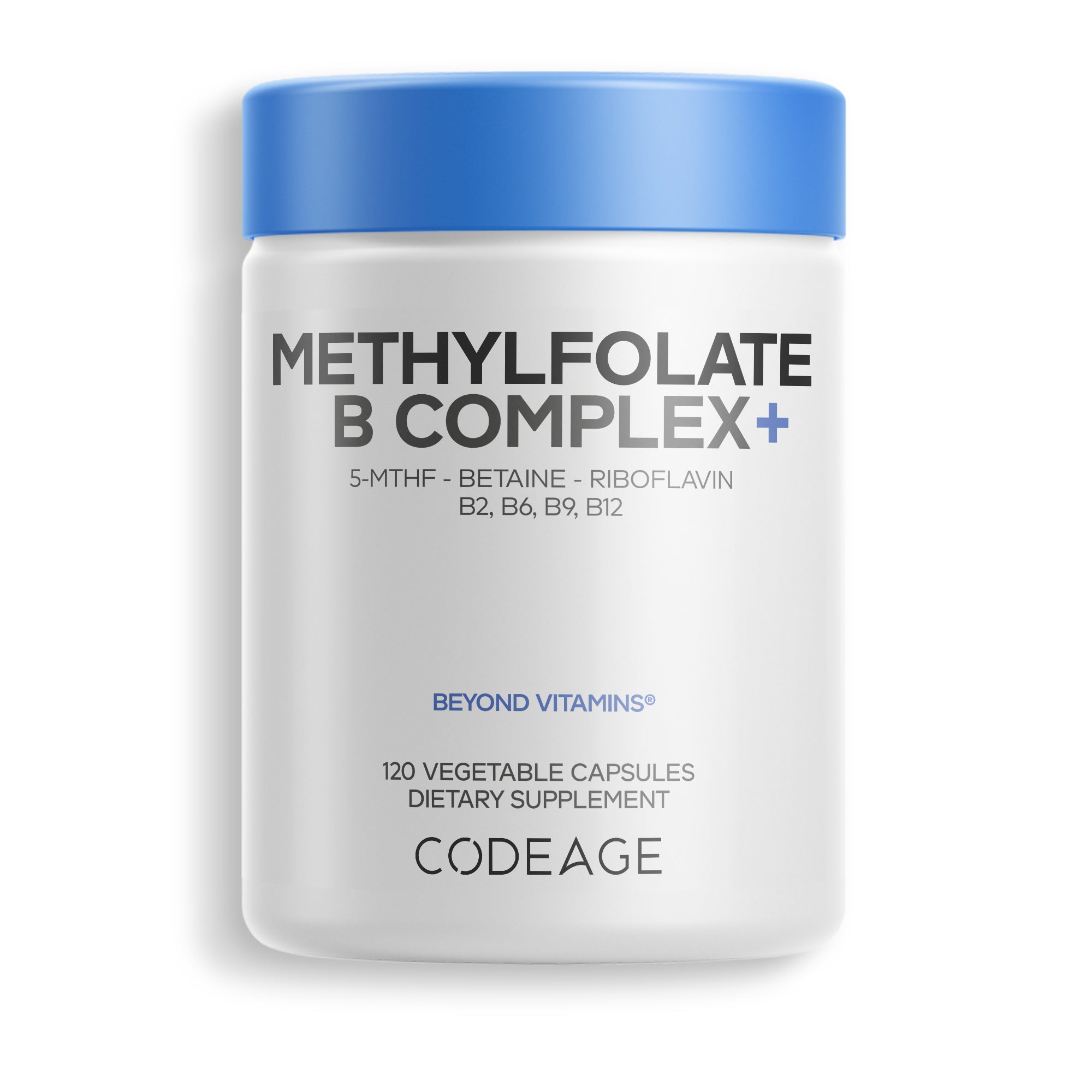 Codeage Methylfolate B Complex+ vitamin folate riboflavin vitamin B6 Vitamin B12, betaine 5-mthf supplement 2-month supply woman