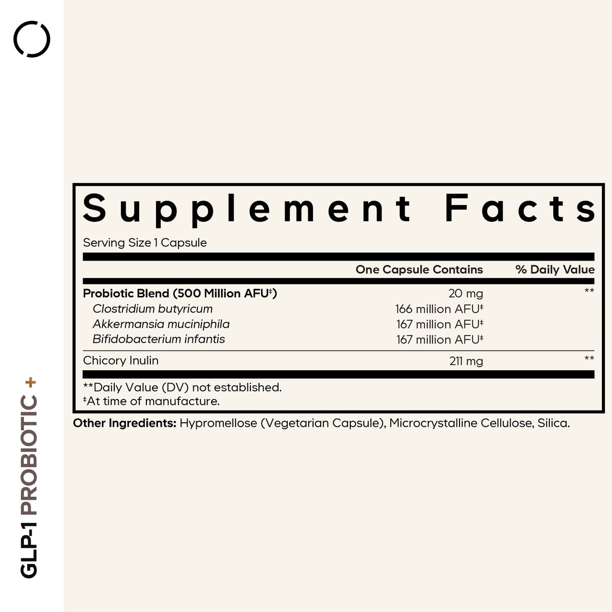 Codeage GLP-1 Probiotic Supplement Facts