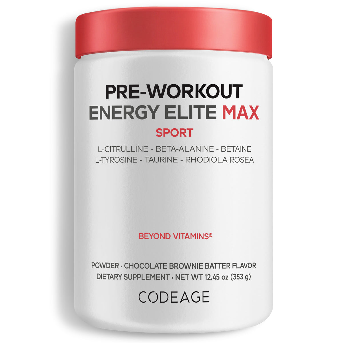 Codeage Pre-Workout Energy Elite Max , workout supplement,  Energy Support, Performance support, Beta-Alanine, L-Citruline, Taurine