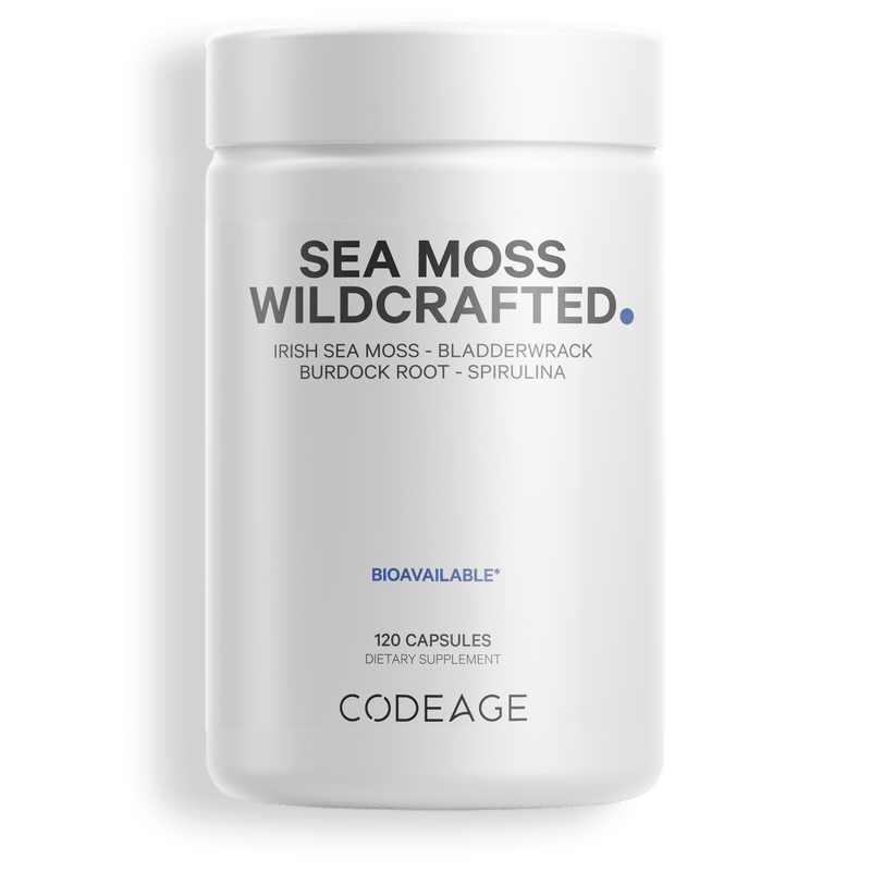 Burdock　Bladderwrack,　Wildcrafted　Supplement,　Moss　Sea　Raw　Codeage　Root
