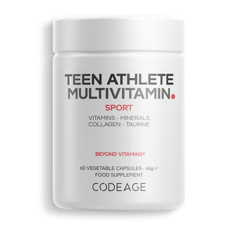Codeage Teen Athlete Multivitamin+ Sports Supplement with creatine, taurine, magnesium and collagen.