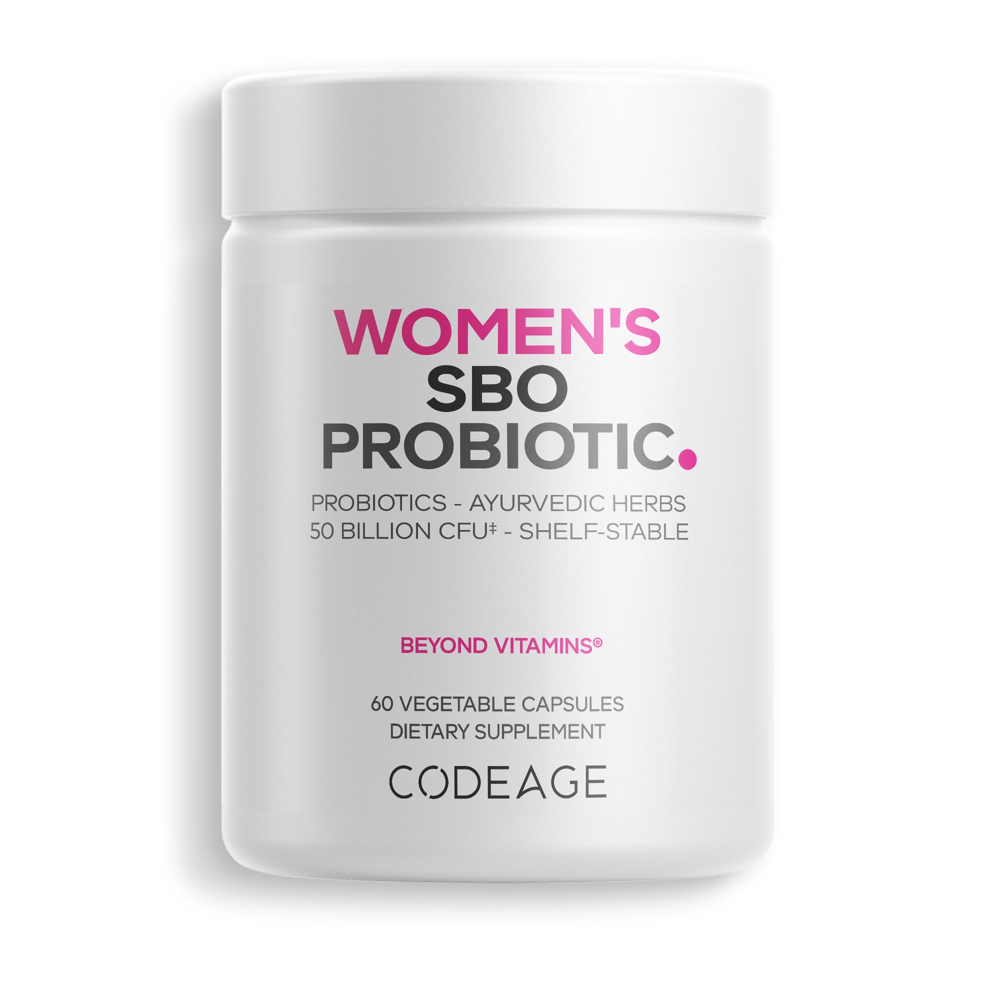 Codeage Women's SBO Probiotic 50 Billion CFU Supplement Prebiotic Supplement With Ayurvedic Botanical Herbals