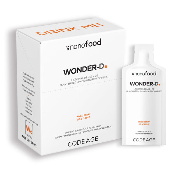 Nanofood Liposomal Vitamin D3 + K2 + B12 Liquid Pouch