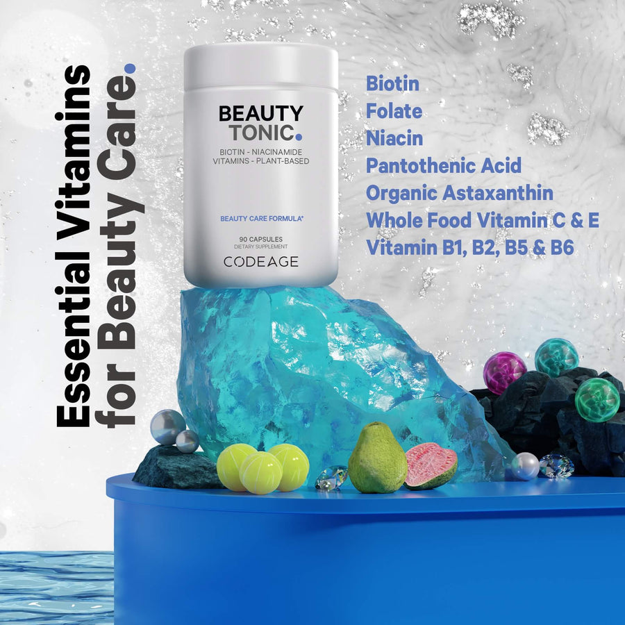 odeage Beauty Vitamins Biotin Multivitamin Supplement  Folate Niacin Astaxanthin
