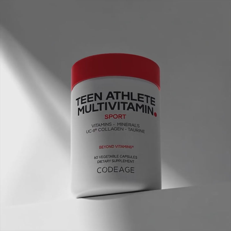 Codeage Teen Athlete Multivitamin+ Capsule Essential Vitamins & Minerals Taurine Creatine D-Ribose Supplement for Teenagers