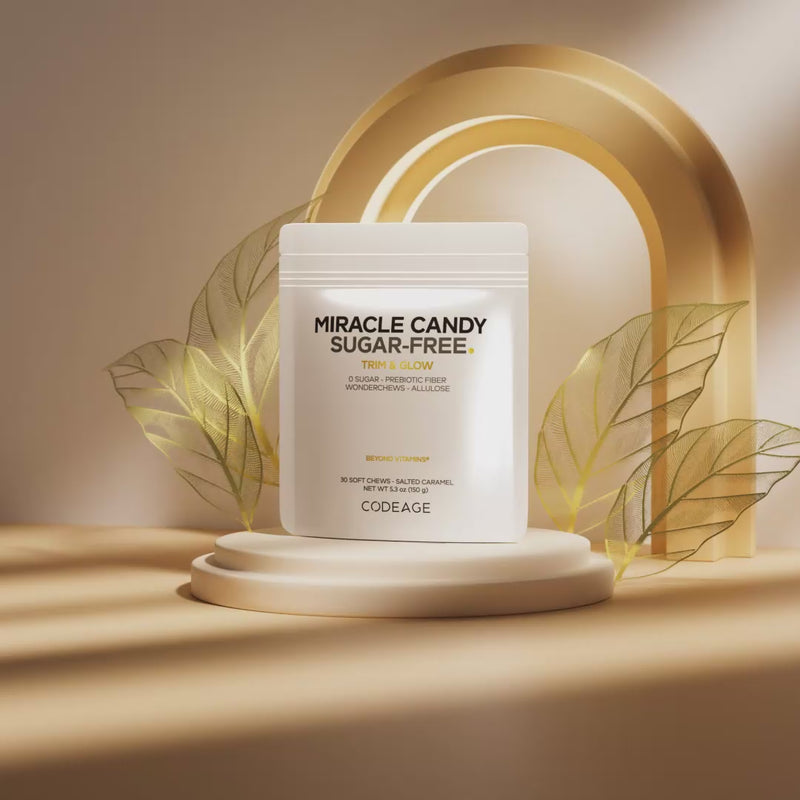 Codeage Miracle Candy Sugar-Free Candies with allulose, Soft Chews Salted Caramel Flavor