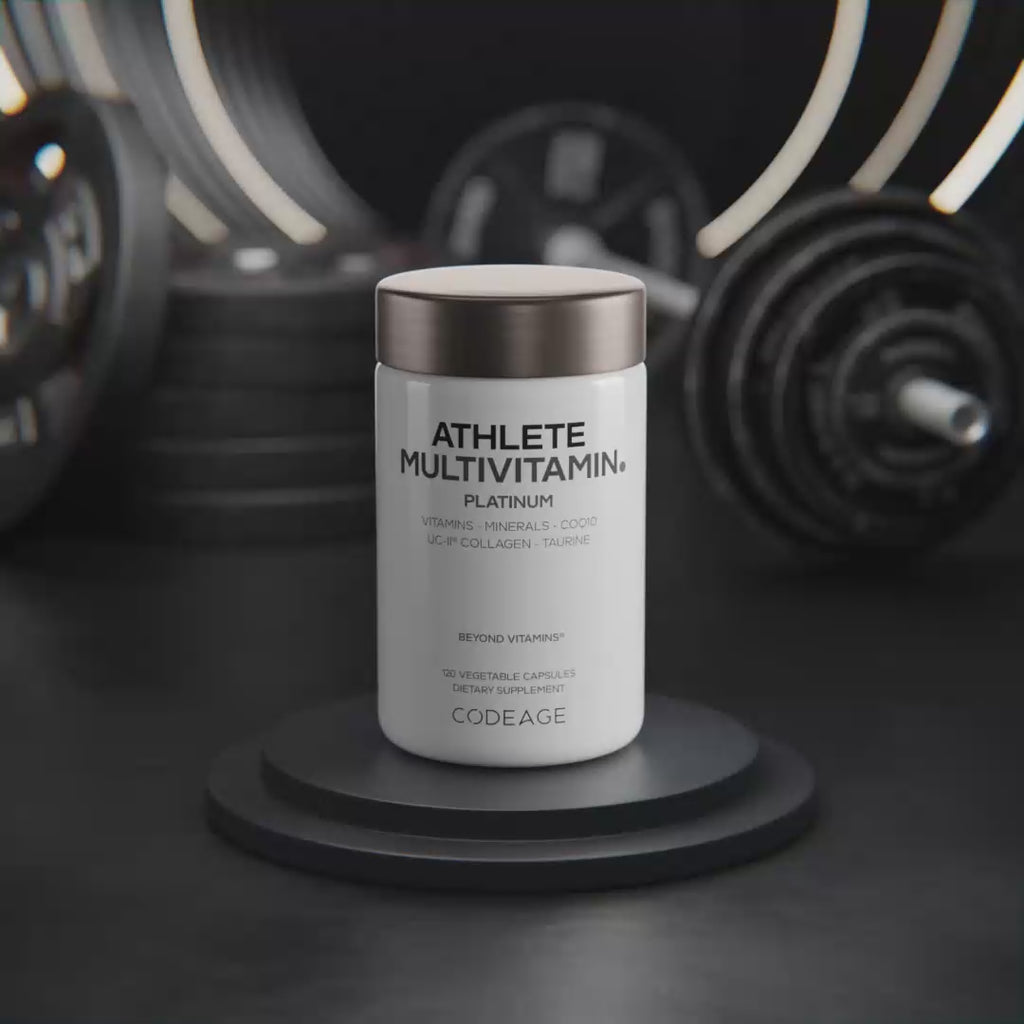 Codeage Athlete Multivitamin Platinum Sports Supplement with Creatine, Taurine, CoQ10, PQQ, UC-II Collagen, Ferrochel Iron, Magnesium