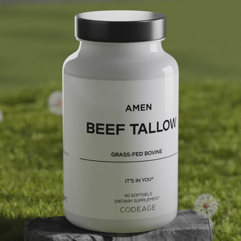 Amen Grass-Fred Beef Tallow Supplement -Whole-Food, Paleo Diet 
