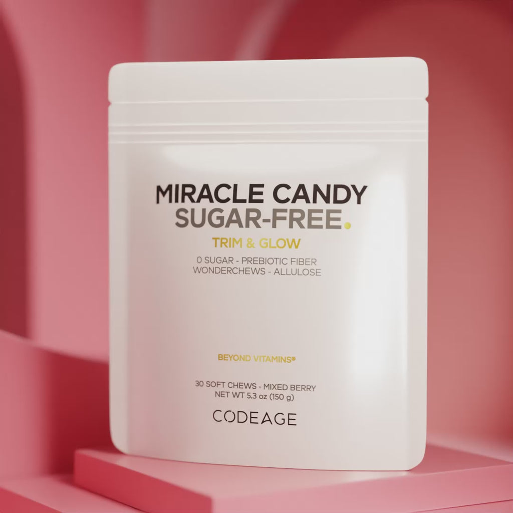 Codeage Miracle Candy Sugar-Free Candies, Soft Chews Mixed Berry Flavor