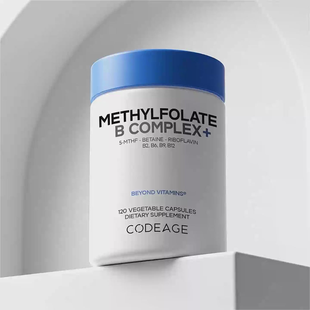 Codeage Methylfolate B Complex+ vitamin folate riboflavin vitamin B6 Vitamin B12, betaine 5-mthf supplement 2-month supply woman