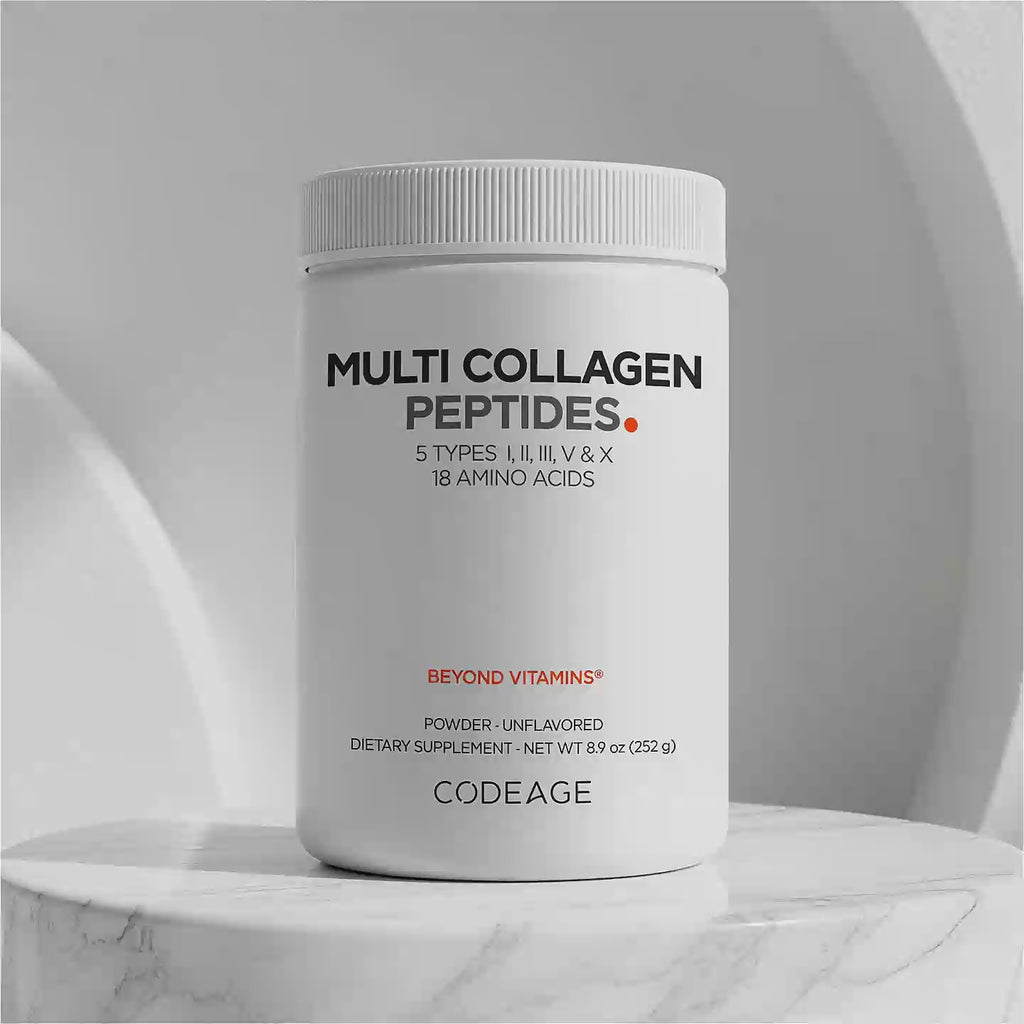 Codeage Multi Collagen Powder Protein Mini Hydrolyzed All In One Supplement Peptides Type I, II, III, V, X Unflavored 1 Month Supply Supplement