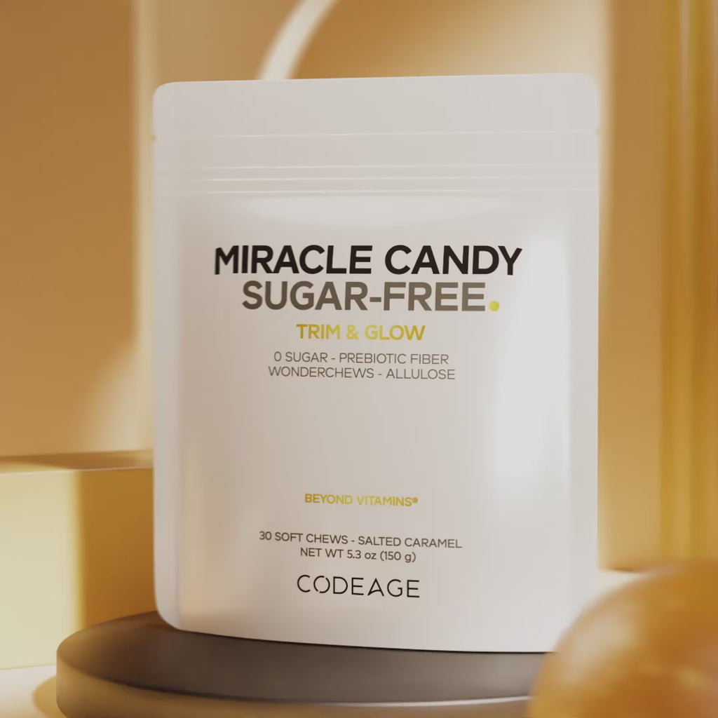 Codeage Miracle Candy Sugar-Free Candies with allulose, Soft Chews Salted Caramel Flavor