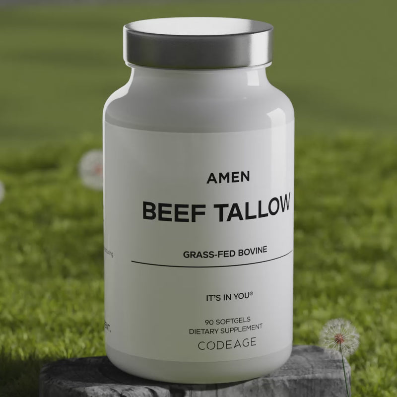 Amen Grass-Fred Beef Tallow Supplement -Whole-Food, Paleo Diet 