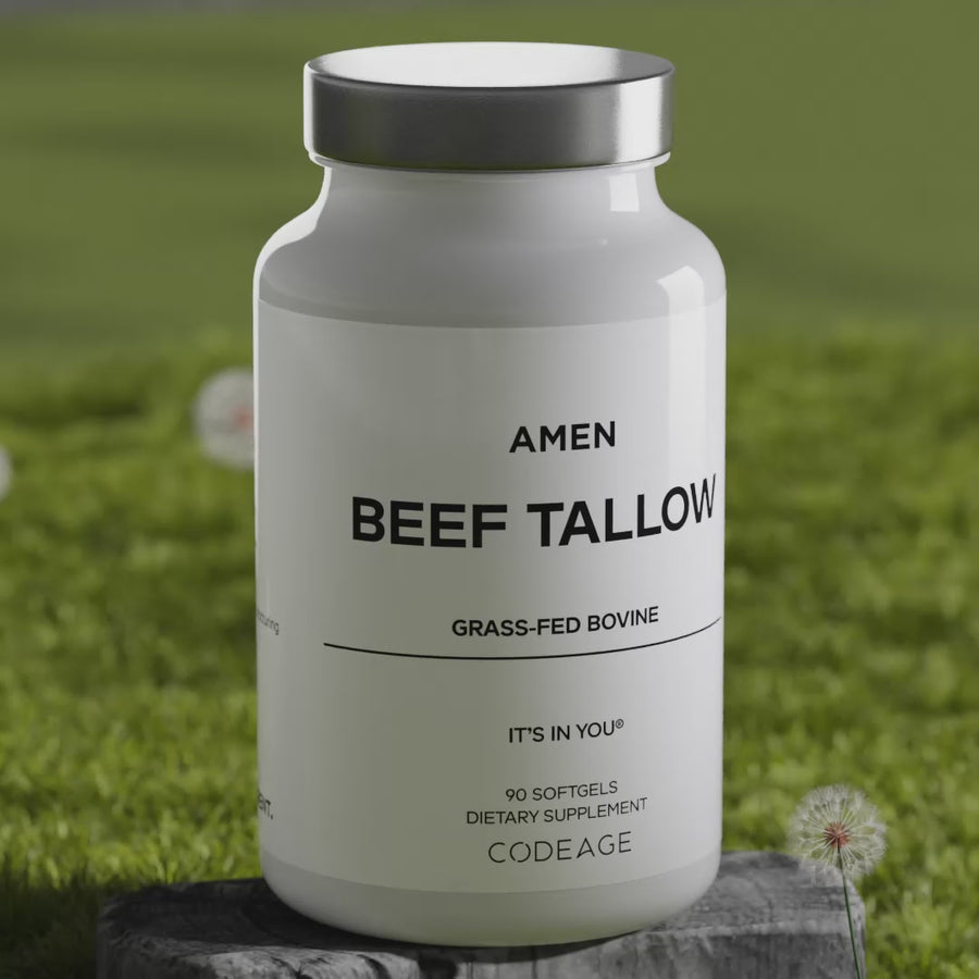 Amen Grass-Fred Beef Tallow Supplement -Whole-Food, Paleo Diet 