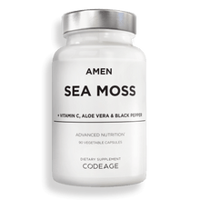 Amen Organic Sea Moss Supplement Bladderwrack Budrock Vitamin C Aloe Vera Black Pepper