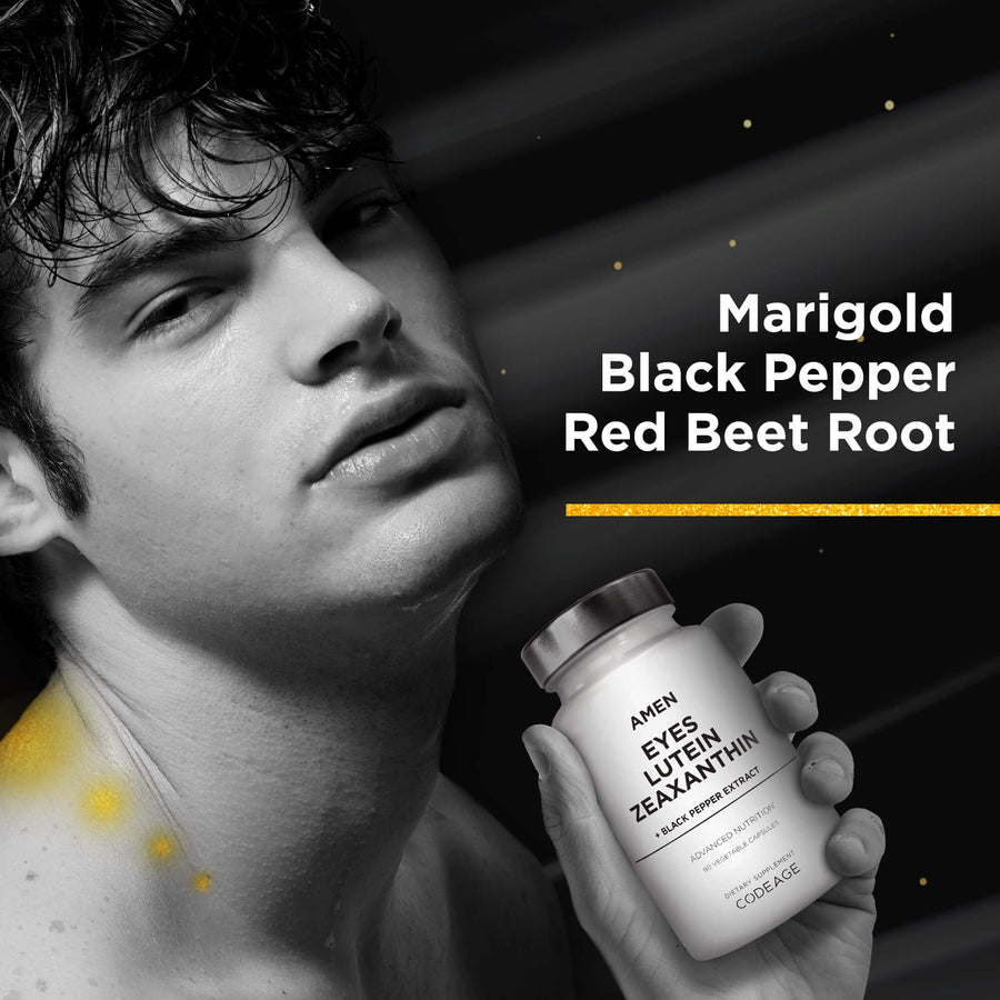 Amen Eyes Lutein Zeaxanthin Supplement Marigold Red Beet Root Black Pepper Capsule 