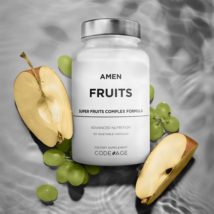 Amen Fruits Daily Vitamins, Super Fruits Complex Formula, Vegan Red Superfood Berries Blend