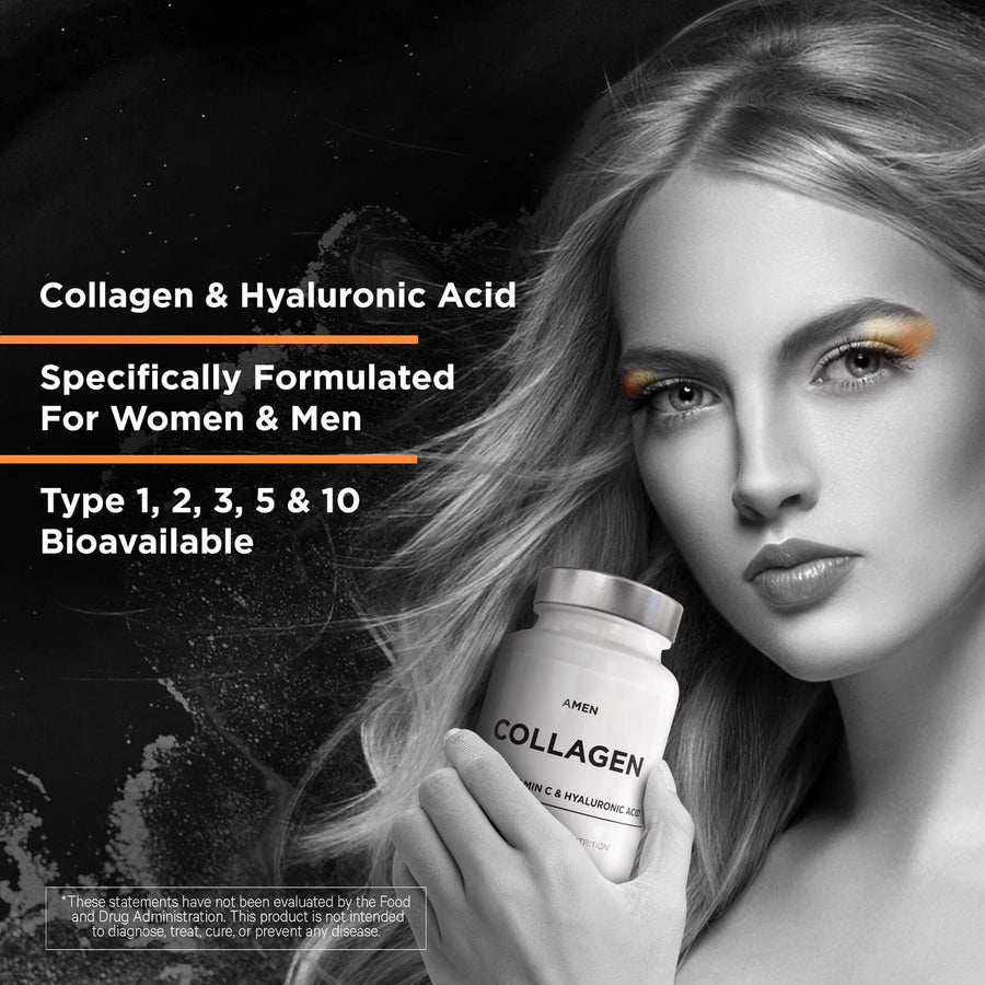 Amen Multi Collagen Vitamin C Supplement Hyaluronic Acid Capsule
