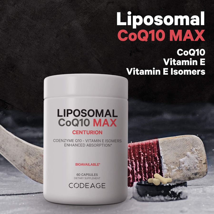 Codeage Liposomal COQ10 MAX Supplement Formula Heart Health Vitamin E Isomers Supplement