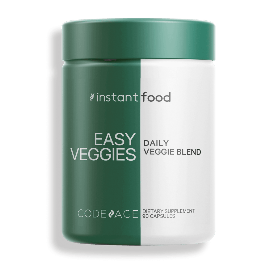 Codeage Instantfood Easy Veggies, Over 15 Vegetables Equivalent All-In-One Per Serving, Daily Vegan Blend, Whole Food Greens Vitamins Supplement, Minerals, Phytonutrients Multivitamin Capsules, Greens Superfood Daily Pills, Non-GMO