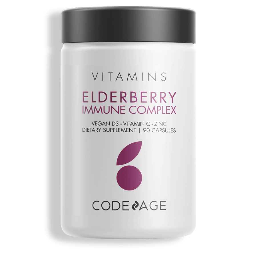 Codeage Elderberry Vitamins Supplement Capsules Immunity Support, Vegan Vitamin D3, Vitamin C & Zinc Immune Complex Dietary Supplement