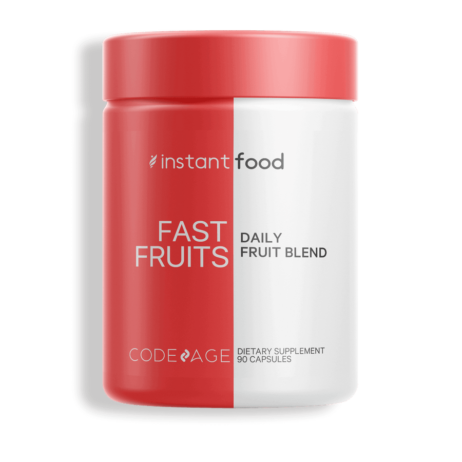 Codeage Instantfood Fast Fruits, Over 15 Fruits Equivalent All-In-One Per Serving, Vegan Daily Fruit Blend, Whole Food Fruits Vitamins Supplement, Minerals, Phytonutrients Multivitamin Capsules, Red Superfoods Daily Pills, Non-GMO
