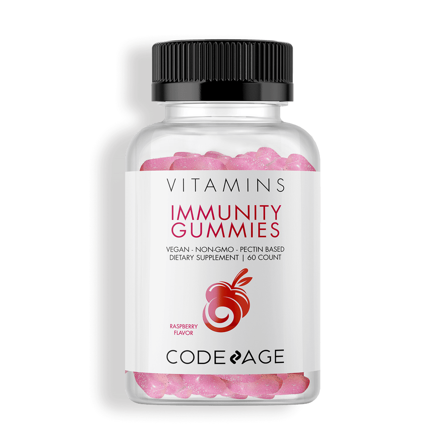 Codeage Immunity Gummies Vitamin C Echinacea Propolis Sambucus Nigra Immune Support Daily Pectin-Based Gummy Vitamins 