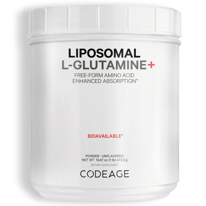 Codeage liposomal L-glutamine powder supplement 5000mg L-glutamine free-form amino acid supplement performance workout muscles recovery