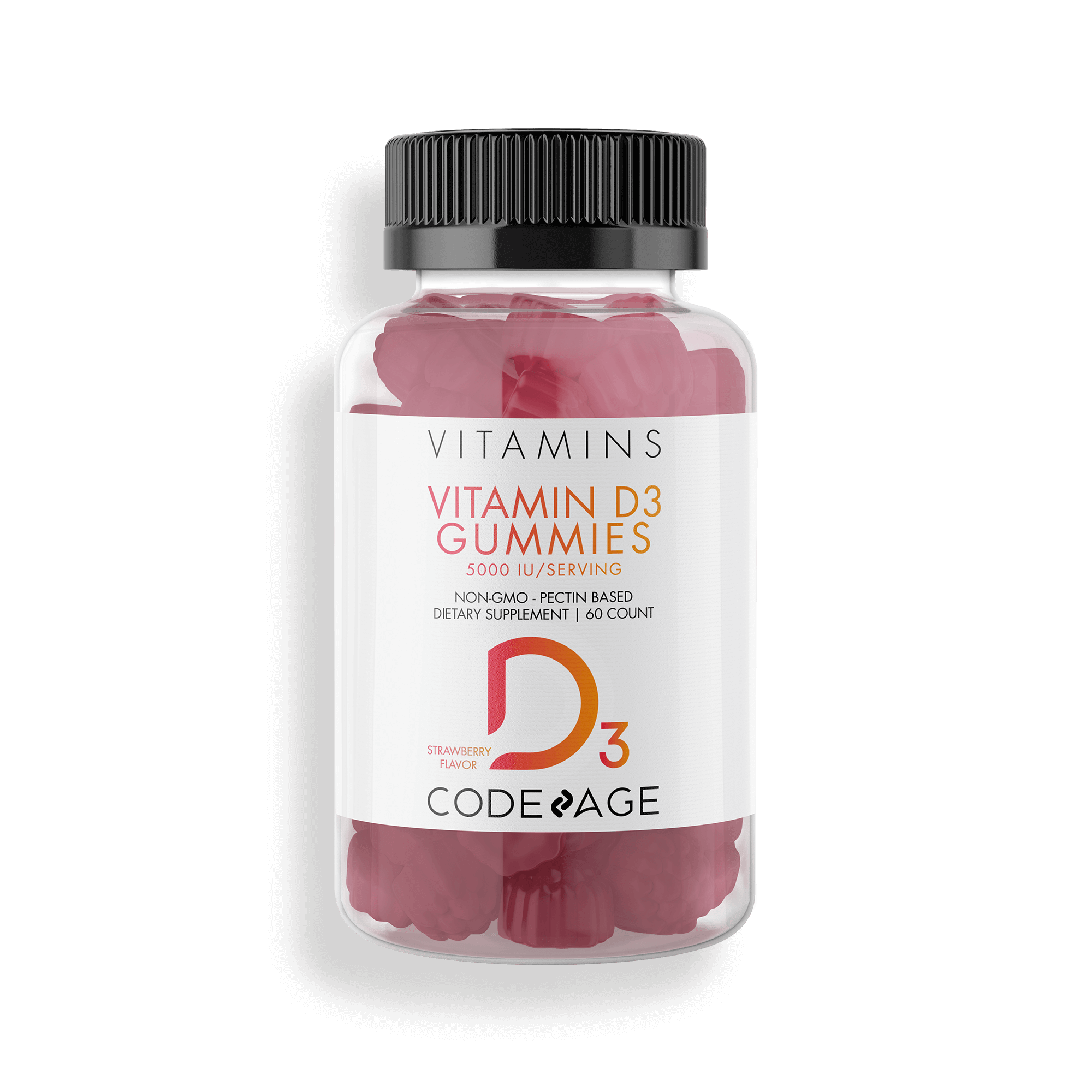 Codeage Vitamin D3 Gummies, PectinBased Vitamins Gummy 5000 IU