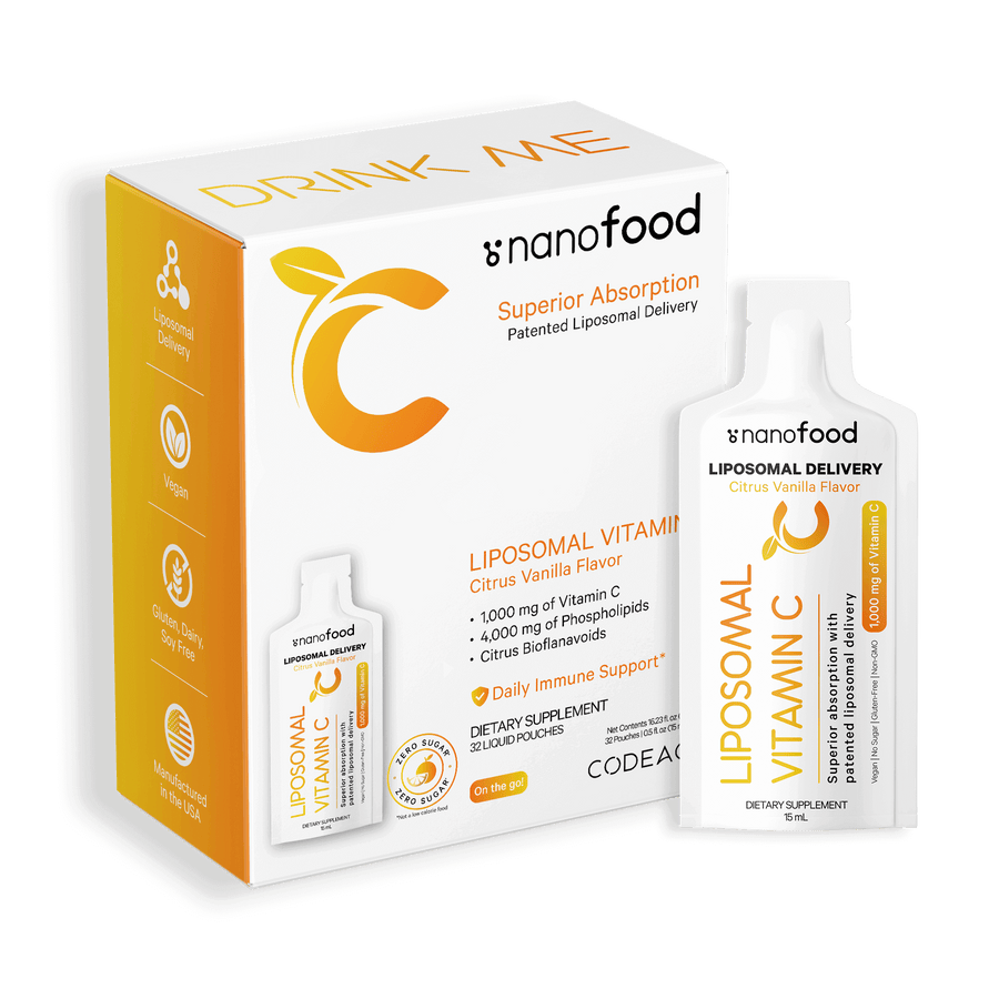 Codeage Liposomal Vitamin C Liquid 1000mg Vitamin C, Essential Phospholipids, Supplement For Daily Immune Support